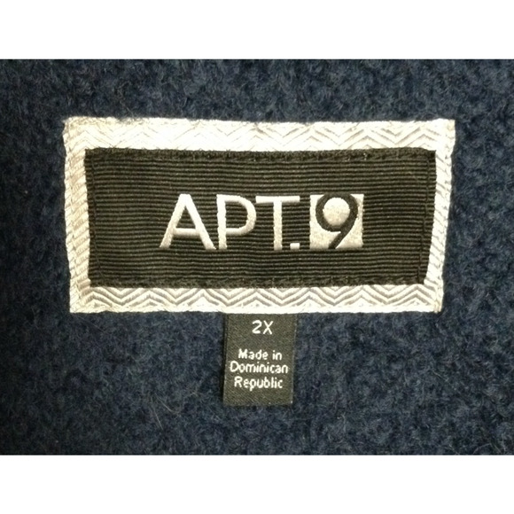 Vtg Penny Lane Coat 2X Blue Wool Blend Shearling Sherpa Faux Fur Afghan Winter - Picture 10 of 12